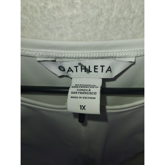Athleta Women's Tennis/Athletic Dress White Short, Size XL Pullover Zip Closure - Picture 4 of 6